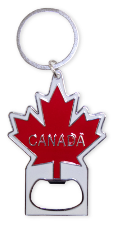 Canada Keyring Maple Leaf Die Cut Top Bottle Opener Bottom