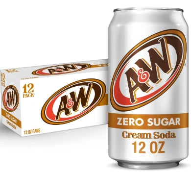 A&W - Cream Soda ZERO 355mL Cans - Case of 12