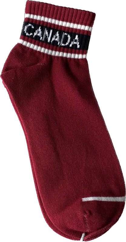 Canada Socks - Burgundy w Canada Font Unisex