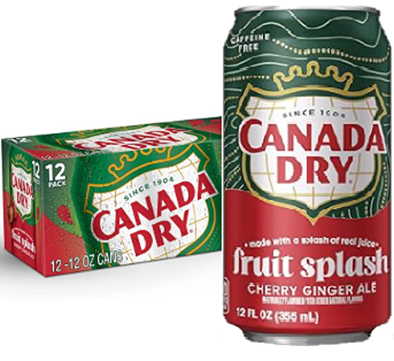 Canada Dry Fruit Splash Cherry Ginger Ale 355ml Case of 12 cans
