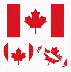 Canada Flag Temporary Facial Tattoo / Sticker 3pk