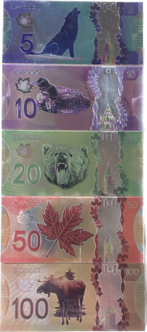 Canada Magnet Metallic Dollar Bills Complete Set