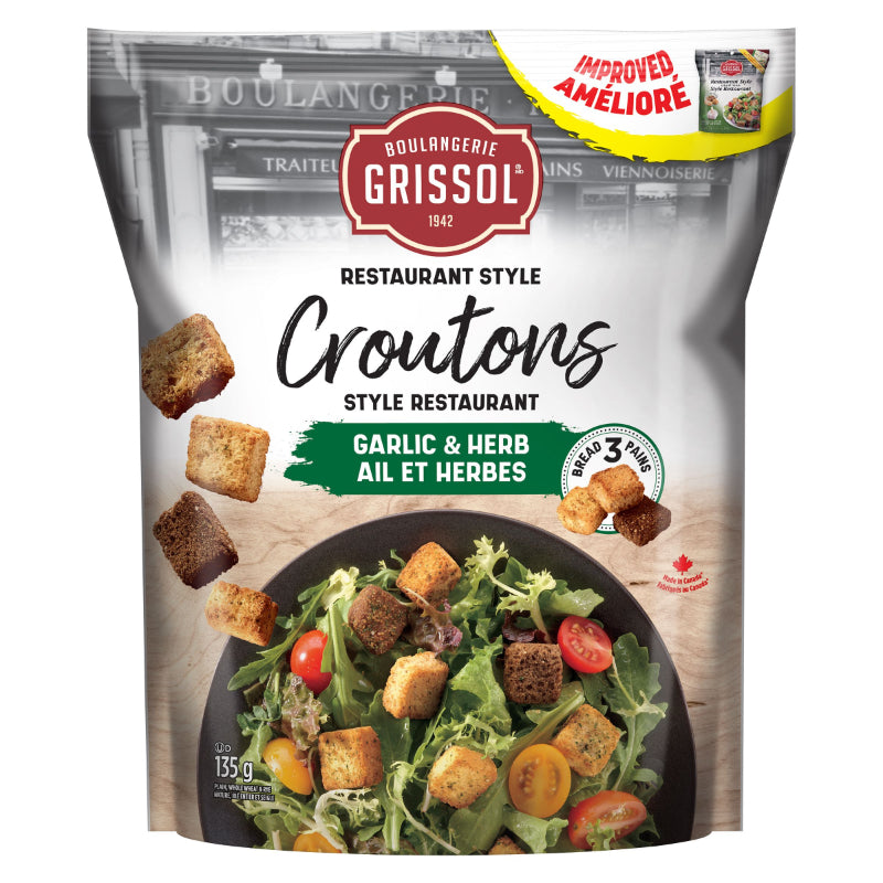 Classic Croutons Garlic & Herb 135g - Boulangerie Grissol