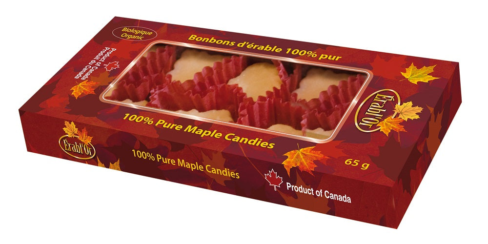 Erabl'or Soft Maple Candies Organic 65g-O Canada