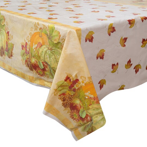 Pumpkin Harvest Printed Plastic Table Cover