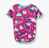 Retro Ski Dogs Pink Dog Pajama